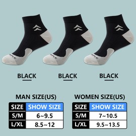 JIRFZUY Compression Socks 3 Pairs Arch Ankle Support Socks Athletic Socks for Running, Cycling, Fitness (Nylon Wire L/XL, Black)