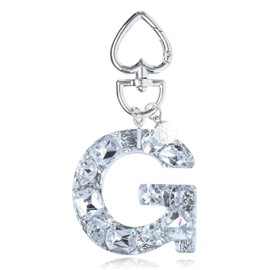 YSUY Sparkly Initial Letter Charm Keychain, Women's Bling Cup Accessories, Mini Backpack Bag Charm, Cute Heart Keychain Accessories for Girls, Women's Keychains for Car Keys, Good Gift Keychains (G)