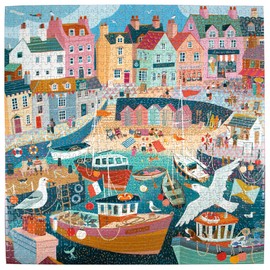 eeBoo Piece & Love: Seaside Harbor - 1000 Piece Puzzle - Adult Square Jigsaw, 23x23, Includes Image Reference Insert, Glossy Pieces