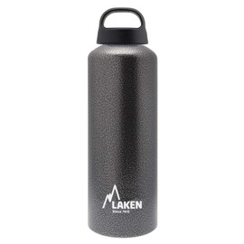 LAKEN Classic Water Bottle with Wide Mouth, Single Wall Lightweight Aluminum BPA Free, Leak-Proof Screw Cap, 0.75 Litre, Granite
