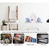 AMOYSTONE Natural Marble Bookends Heavy Duty for Shelves, L-Shaped Decorative