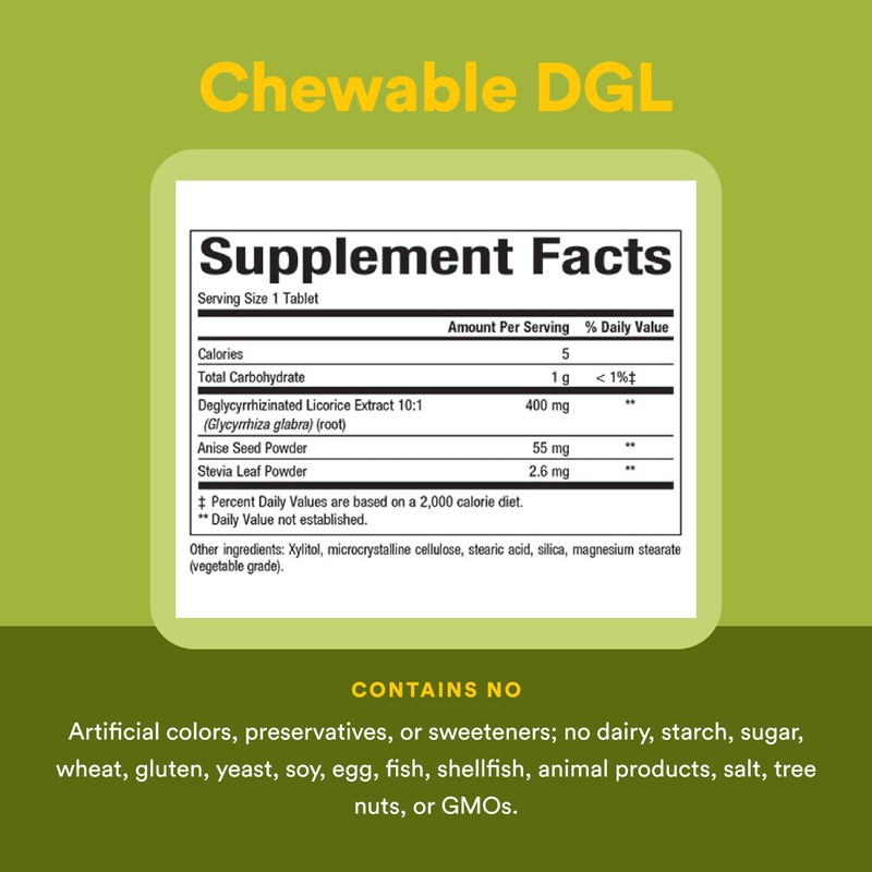 Natural Factors DGL Chewable - Digestive Support Supplement with Licorice