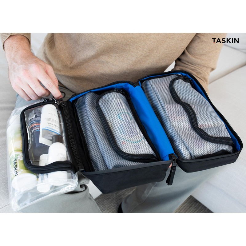 Taskin Xpress Compact Hanging Toiletry Bag w/Built-in 4 Suction Cups