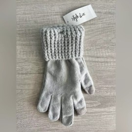 Style & Co Women's Faux-Fur Pom Pom Waffle-Knit Gloves