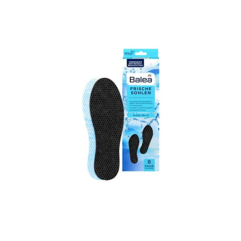 Balea - Fresh Insoles Black Size 39-41 - 8 Pairs