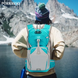 PORRASSO Hiking Backpack Waterproof Backpack 18L Lightweight Travel Backpack Hiking Backpack for Women Men Trekking Cycling Climbing Travel Sports, Green