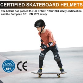 Gudook Skateboard Bicycle Helmet - Adult/Youth/Kids Skate Helmets for Multi-Sports Cycling Roller Skate Inline Skating BMX Commuting Adjustable Bike Helmet (Small(48-53cm))