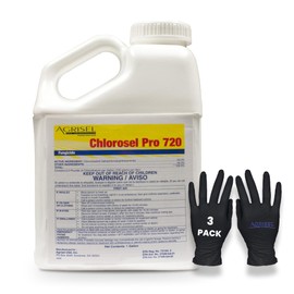 Agrisel Chlorosel Pro 720, Versatile Disease Control, Rain-Resistant Formula, Effective on 100+ Crops, Ideal for Agriculture and Turf Care, Includes 3-Pack of Agrisel Protective Gloves, 128 Ounces