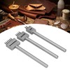 Hilitand Leather Craft Tool Kits, 3Pcs Leather Perforated Tool, Silver