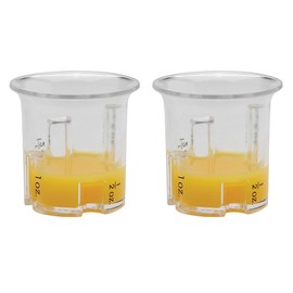 HIC Kitchen E-Z 4-Step Multi Measure Bar Cocktail Jigger, 0.5-Ounce to 2-Ounces, Set of 2