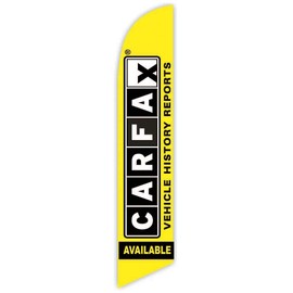 GLOBAL ADVERTISING SOLUTIONS Carfax Vehicle History Reports Available Feather Flag Eye Catching Banner Sign for Business and Marketing Replacement Flag Only Without Hardware