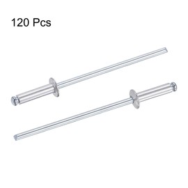 sourcing map Blind Rivets Aluminium Pull Rivets Core Decoration Rivets 2.4 mm Diameter 9 mm Handle Length Silver Pack of 120