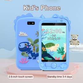 Kinder Handy, Kinder Kamera, Kinder-Smartphone, Spielzeugtelefon – 2,4-Zoll-Touchscreen, GPS, SOS, Spielzeuggeschenk (Blau)