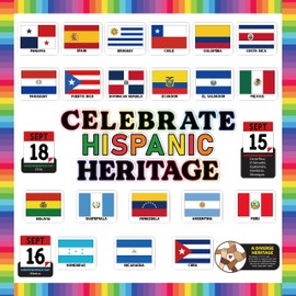 BkeeCten Hispanic Heritage Month Decor - 79pcs Hispanic Heritage Month Latino-American Spanish Paper Cutouts Bulletin Board Decoration Set Teacher Created Resources Office Home School Classroom Decor
