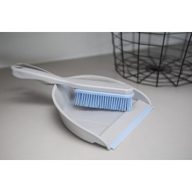 York Bacteria Stop Dustpan 30 x 20 x 6 cm, for Daily Household Cleaning Rubber, Formula with Nano Silver Particles, Hand Brush and Shovel with Ergonomic Shape, Grey Blue, 30 x 20.5 x 6 cm,