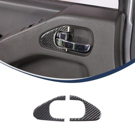Inner Door Handle Interior Trim Cover Compatible with Nisan Frontier 2009-2017,Soft Carbon Fiber Car Inner Door Handle Trim Cover Decorative Accessories (Black Carbon Fiber)