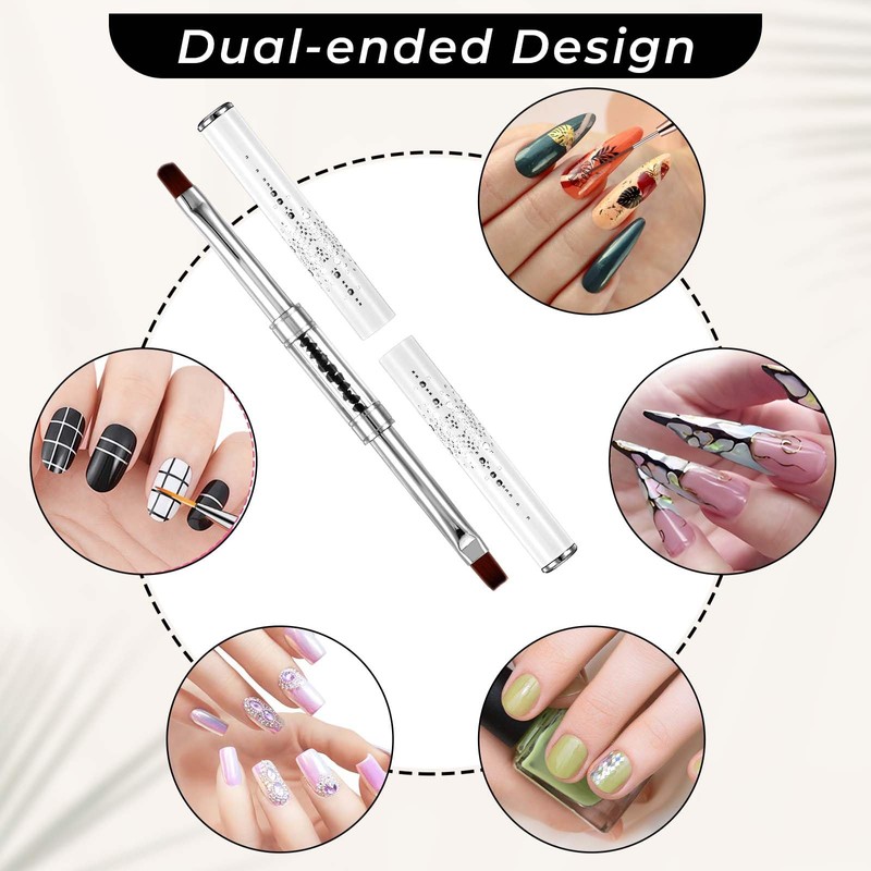 Larrel Pack of 2 Double Sided Brushes for Gel Nails,
