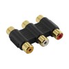 Quality 3 RCA Female Joiner Connector Home Theatre Composite Gold
