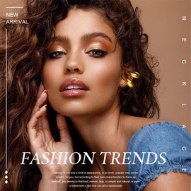 TEOZBLU Chunky Earrings for Women, Thick Hoop Earrings for Women, No Punch Earrings, for Women and Girls, 18k Gold Plated Chunky Earrings