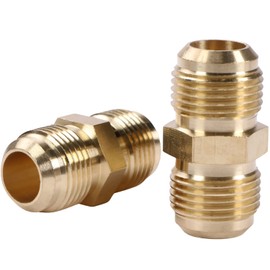 2pcs 5/8 Inch Male Flare x 5/8 Inch Male Flare Connector Gas Adapter Union Brass Tube Coupler Pipe Flare Fitting