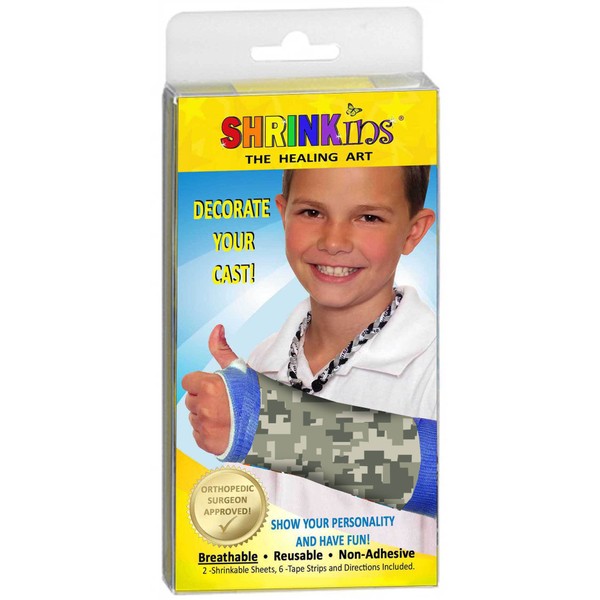 Shrinkins The Healing Art Washable Removable Cast Decorating Cover Kit~ Fun, Fashionable Creative Shrink Wrap Decorations for Arm & Leg Casts ~ Uses No Adhesive – Adult & Child