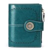 SENDEFN Bifold Purse Card Holder Wallet Genuine Leather RFID Blocking