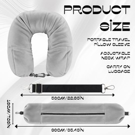 Asofelk 1PCS Stuffable Neck Pillow for Travel, Adjustable Stuffable Travel Neck Pillow for Airplanes - Pillows Stuffed with Clothes Storage Pillow Case for 3-5 Days