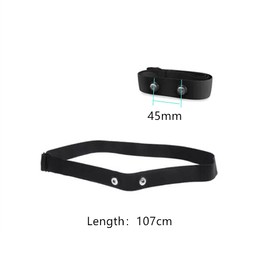 1Pcs Sensor Replacement Strap Heart Rate Monitor Soft Strap Heart Rate Monitor Chest Strap Replacement Band Buckle Distance 45mm(Black）