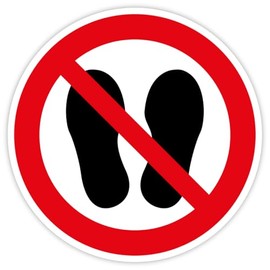 Sticker Prohibited Sign "Enter der Fläche verboten" Film in accordance with ISO 7010 P024 | Diameter 5-30 cm Made in Germany, Size: Diameter 5 cm