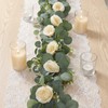 2 Pack 12FT Artificial Eucalyptus Flower Garland with 6 Champagne