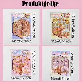 5 Sets of 3D Sticker Scene, 3D Sticker, 3D Sticker Maker, DIY Scene Stickers Your Own Wardrobe, Recreation Room, Dessert Shop, Library, Fun Cute Scene Stickers Relief Stress for Adult K