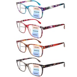 CLASAGA Progressive Multifocus Reading Glasses for Women,Blue Light Blocking Spring Hinge Fashion Pattern Print Computer Readers (pattern design-5, 2.75, x)