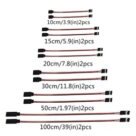 12Pieces Pieces 3-pin Servo Extension Cable Wire Cord Female to Male RC Servo Extension Cord Wire Connectors for Servo Extension Connection Control Board Remote Control Parts(6 Sizes)
