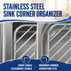 2PC Stainless Steel Corner Sink Shelf with Triangular Open Wire