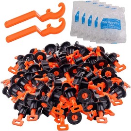 Tile Leveling System Kit with 100 count Tile Leveler & 2 Special Wrenches & 500 count 2mm Tile Spacers - Colour: 100pcs