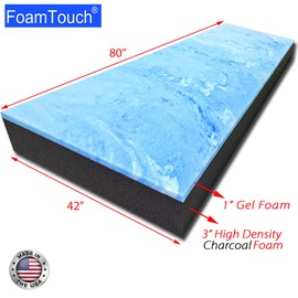 FoamTouch 4" Height x 42" Width x 80" Length Camper/RV bunk Mattress with Gel Memory Foam -No Cover