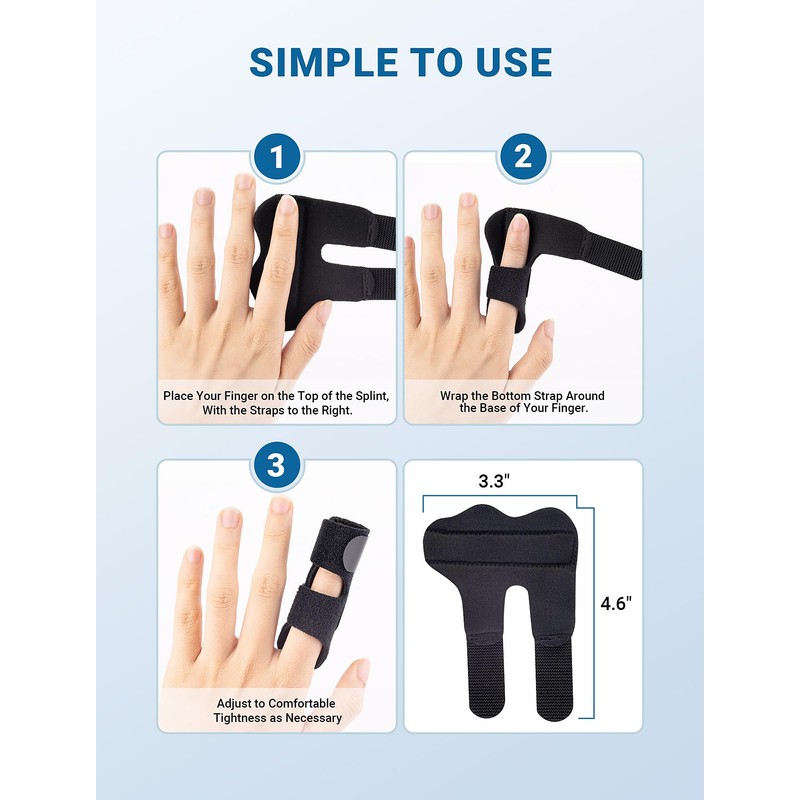 Upgraded Trigger Finger Splint, 2 Pcs Extended Double Strap Knuckle