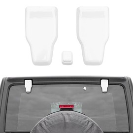 Barong for Jeep JL Rear Tail Window Hinge & Rain Wiper Nozzle Cover Trim for 2018-2025+ Jeep Wrangler JLU Gladiator JT 4xe JLU Sport Sahara Freedom Rubicon Unlimited Exterior Accessories White 3PCS