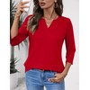 LOMON Womens Summer Tops Cute Solid Pleated 3/4 Length Sleeve