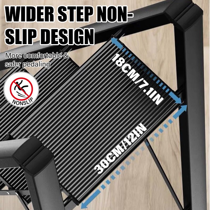 3 Step Ladder, Aluminum Lightweight Folding 3 Step Stool with