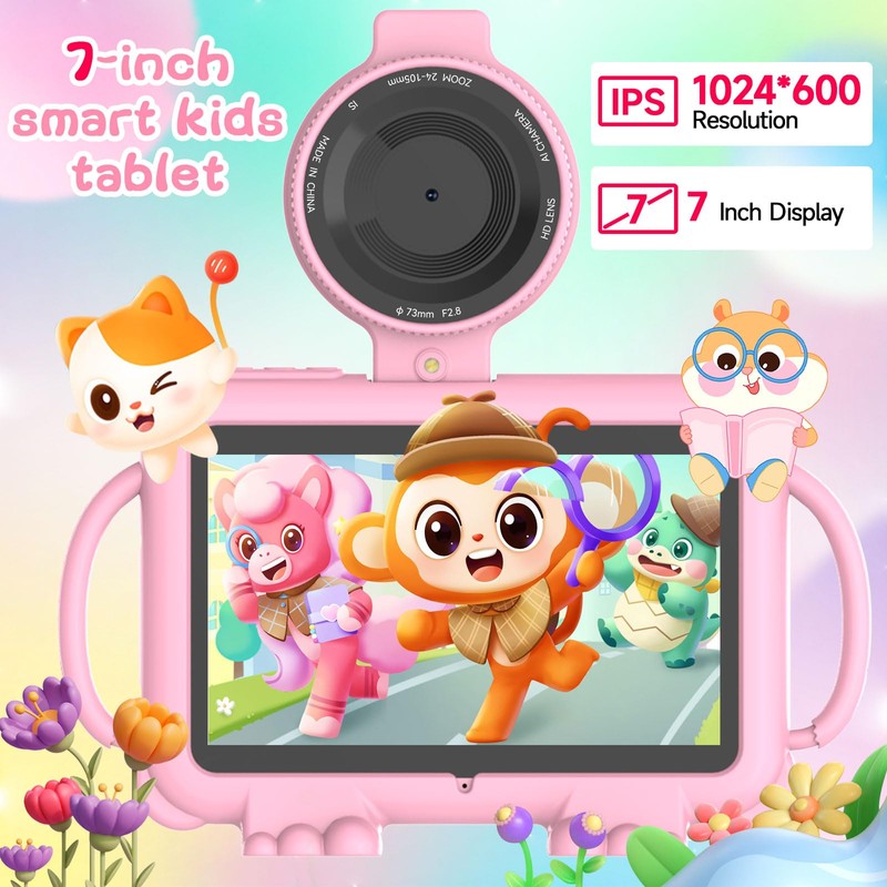 PEICHENG Tablet for Kids 7Inch IPS Display, (3+5GB) RAM+32GB ROM+1TB