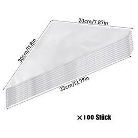 XMBYGEY Disposable piping bags, pack of 100, 30 x 20 cm, large pointed bag, professional disposable piping bag, pastry bag, piping bags, disposable piping bag.