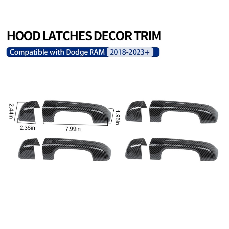 JWWY Door Handle Cover Trim for Dodge Ram 1500 2500