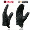 Men's Leather Motorcycle Glove w/Reflective Skull Design & Gel Palm