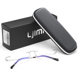 Rimless Clear Bifocal Reading Glasses Blue Light Blocking Readers for Men and Women Unisex Eyewear Far Near Dual-Use Lightweight Magnifying Anti Glare UV Digital Reduce Eyestrain Fashion Eyeglasses