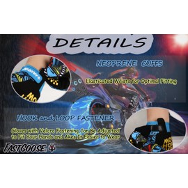 Fast passion Skeleton-Paw Motorcycle Gloves for Men&Women,Cycling Glove Breathable Dirtbike Glove for ATV MTB Motocross Racing (2Blue, L)