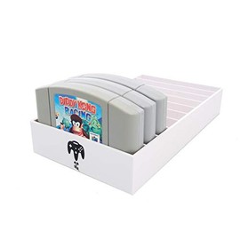 Collector Craft White Game Organizer Compatible with N64 Cartridge, Dust Cover, Cartridge Holder