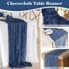 BEELIFY 2 Pack 10 Ft Cheesecloth Table Runner Navy Blue