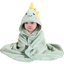 Huiguli Baby Towel Set, Ultra-Soft Hooded Towel for 0-3 Years, with Cute Animal Ears, Perfect After-Bath Care for Babies (Green)