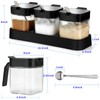 Mlici Condiment Jar Spice Container with Lids and Spoons, 8.6oz